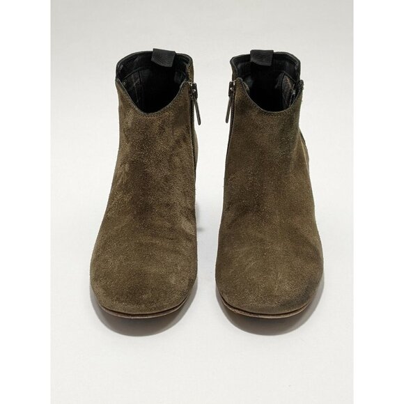 Aquatalia x Martin K Suede Ankle Boots Olive Green Womens 7 Italian Leather - Picture 3 of 12
